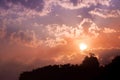 Colorful winter sunrise over the Smoky Mountains Royalty Free Stock Photo