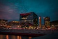 Colorful winter sunset in the city of Berlin