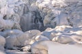 Waterfall winter icicles water snow