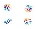 Colorful wire world logo icon - Vectors Royalty Free Stock Photo