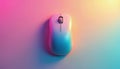 Colorful wireless computer mouse on gradient background. Tech gadget, perfect for website design, presentations or digital Royalty Free Stock Photo