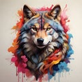 colorful wolf animal