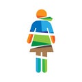 Colorful woman icons. Colorful icon have a cheerful, happy, and active impression.