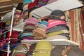 Hats on shelves in a shop