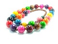 Colorful wood bead necklace Royalty Free Stock Photo