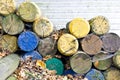 Colorful wood logs