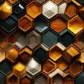 Colorful woodcarving pattern with bronze and amber hues (tiled)