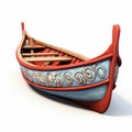 Colorful Woodcarving Style 3d Model Of An Oldfashioned Boat