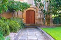 Colorful wooden arch door