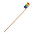 Colorful Wooden Bamboo Tooth Brush with Rainbow Colour Bristle. 3d Rendering