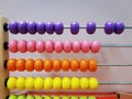 Colorful Wooden Beads of Abacus for Kids to Learn Basic Math Royalty Free Stock Photo