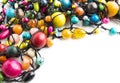 Colorful wooden beads necklace Royalty Free Stock Photo