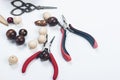 Tools With Beads And Wire for craft Royalty Free Stock Photo