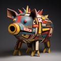 Colorful Pig Sculpture Inspired By Abstract Artists
