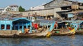 Colorful Wooden Boat on the Mekong River