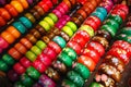 Colorful wooden bracelet Royalty Free Stock Photo