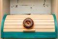 Colorful wooden breadbox Royalty Free Stock Photo