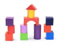 Colorful wooden building blocks Royalty Free Stock Photo
