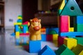 Colorful wooden building blocks for the kids with selective focus Royalty Free Stock Photo