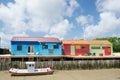 Colorful wooden cabins Royalty Free Stock Photo