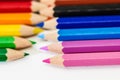 Colorful wooden crayons, pencils Royalty Free Stock Photo