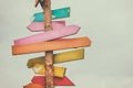 Colorful wooden direction arrow signs Royalty Free Stock Photo