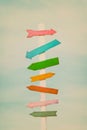 Colorful wooden direction arrow signs Royalty Free Stock Photo