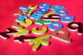 Colorful wooden English small letters alphabet.