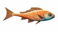 Colorful Wooden Fish: Art Nouveau-inspired Ornamental Illustration