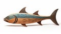 Colorful Wooden Fish Figure With Precisionist Lines And Shapes Royalty Free Stock Photo