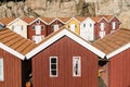 Colorful wooden fishing sheds