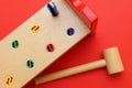 Colorful wooden hammer toy Royalty Free Stock Photo