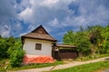 Colorful wooden house in Vlkolinec village in northern Slovakia. Royalty Free Stock Photo