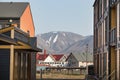 Colorful wooden houses along the road in summer at Longyearbyen, Svalbard Royalty Free Stock Photo