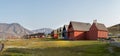 Colorful wooden houses along the road in summer at Longyearbyen, Svalbard Royalty Free Stock Photo