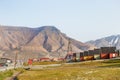 Colorful wooden houses along the road in summer at Longyearbyen, Svalbard Royalty Free Stock Photo