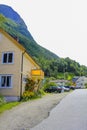 Colorful wooden houses and architecture Undredal village Aurlandsfjord Sognefjord Norway Royalty Free Stock Photo