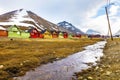 Colorful wooden houses at Longyearbyen in Svalbard Royalty Free Stock Photo