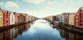 Colorful wooden houses in Trondheim, Norway Royalty Free Stock Photo