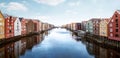 Colorful wooden houses in Trondheim, Norway Royalty Free Stock Photo