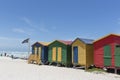 Colorful huts along the beach in Muizenberg, South Africa Royalty Free Stock Photo