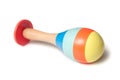 Colorful wooden maracas toy on white background Royalty Free Stock Photo