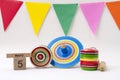 Colorful wooden mexican toys
