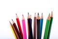 Vibrant Creativity: Colorful Wooden Pencils on White Background