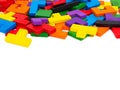 Colorful wooden puzzle for kid on white background Royalty Free Stock Photo