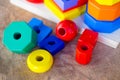 Colorful wooden ring children toy