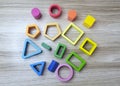 Colorful Wooden Shape Sorter: Geometric Figures for Toddler Development Royalty Free Stock Photo