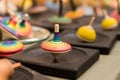 Colorful wooden spinning top