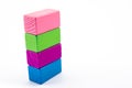 Colorful wooden toy block Royalty Free Stock Photo