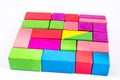 Colorful wooden toy block Royalty Free Stock Photo